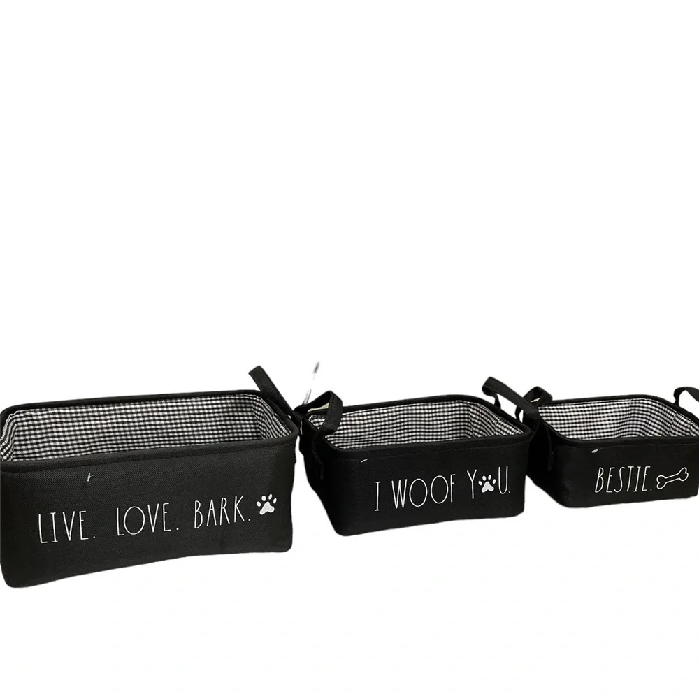 NEW Rae Dunn BESTIE 🦴 Collapsible Basket w/Handles